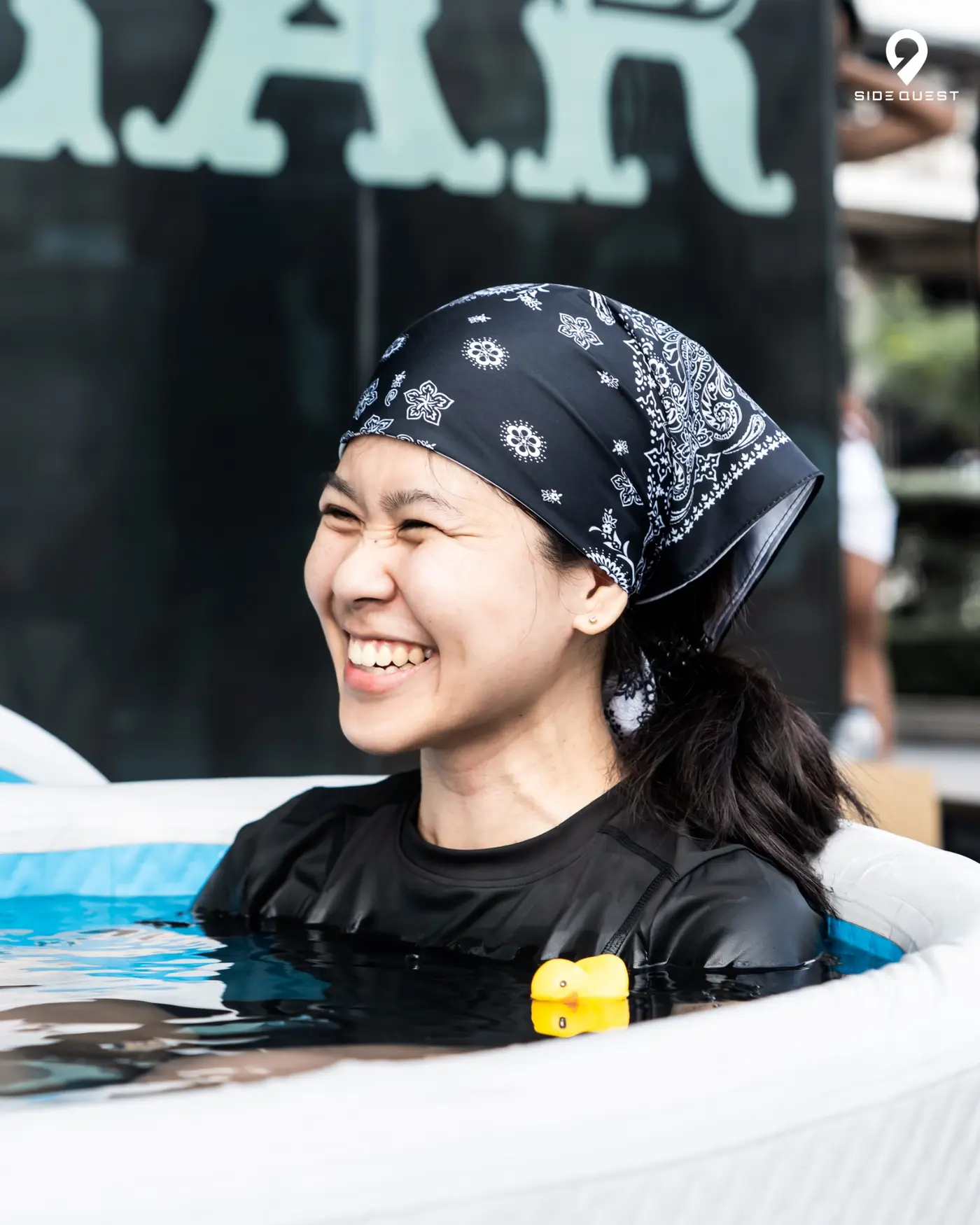 A smiling participant during recovery