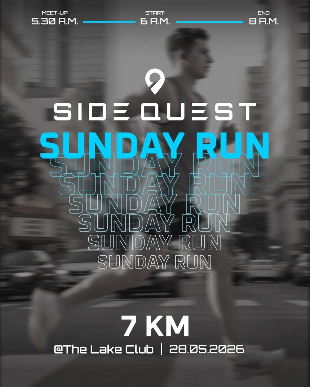 Side Quest Sunday Run Event 01 artwork — 7 KM at The Lake Club