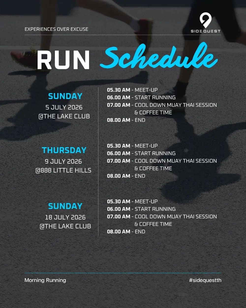 Side Quest Run Schedule artwork for Event 02